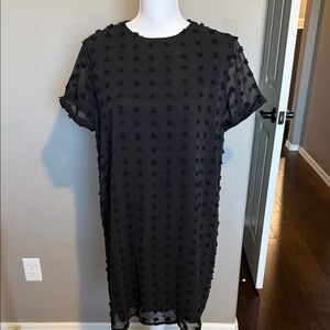 SHEIN Black Textured Midi Dress